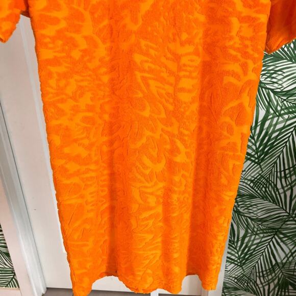 & Other Stories Orange Terry Leaf Print T Shirt Dress Size 0 NWOT - Picture 5 of 12